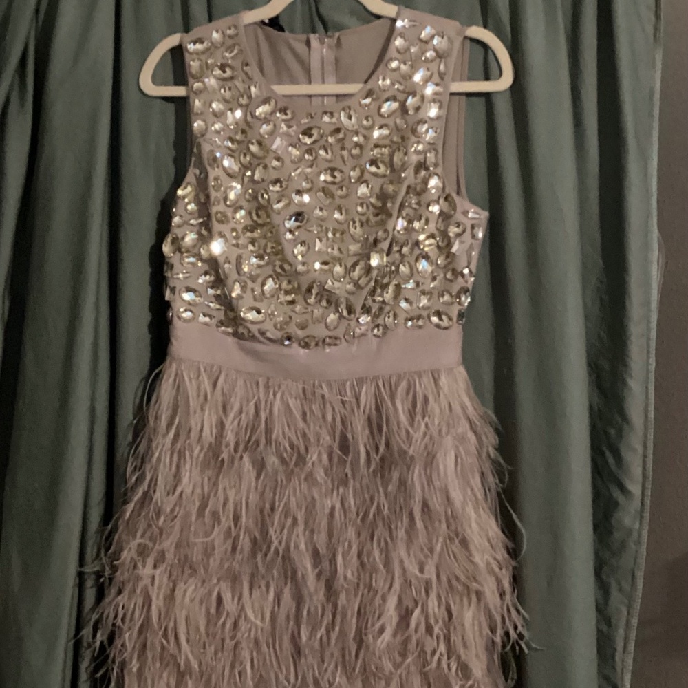 NWT Bebe Sequin & Feather Mini Dress - Must See!